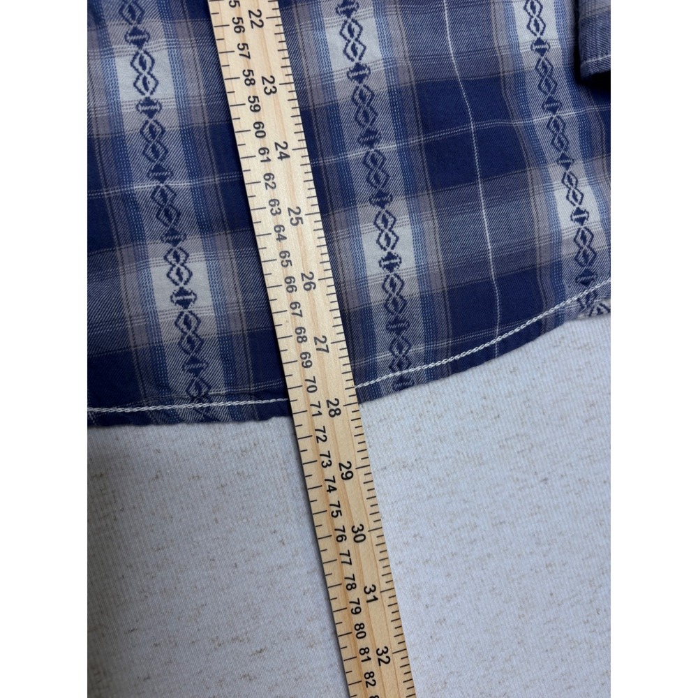 Drill Clothing Co Mens Blue Plaid Western Long Sleeve Button Down Shirt Size M - Picture 6 of 8